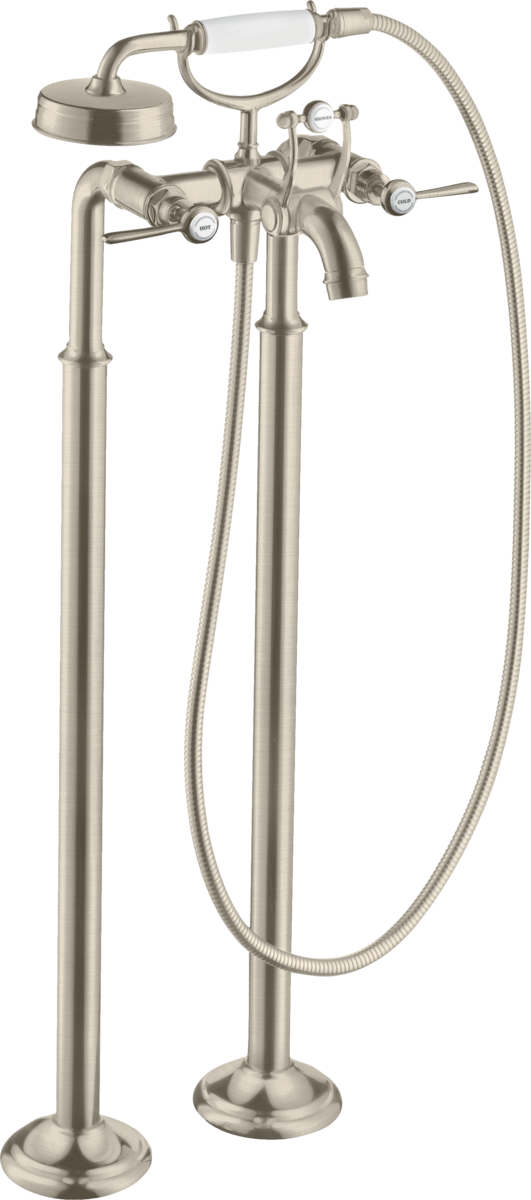 落地式双把手浴缸龙头，带一字把手