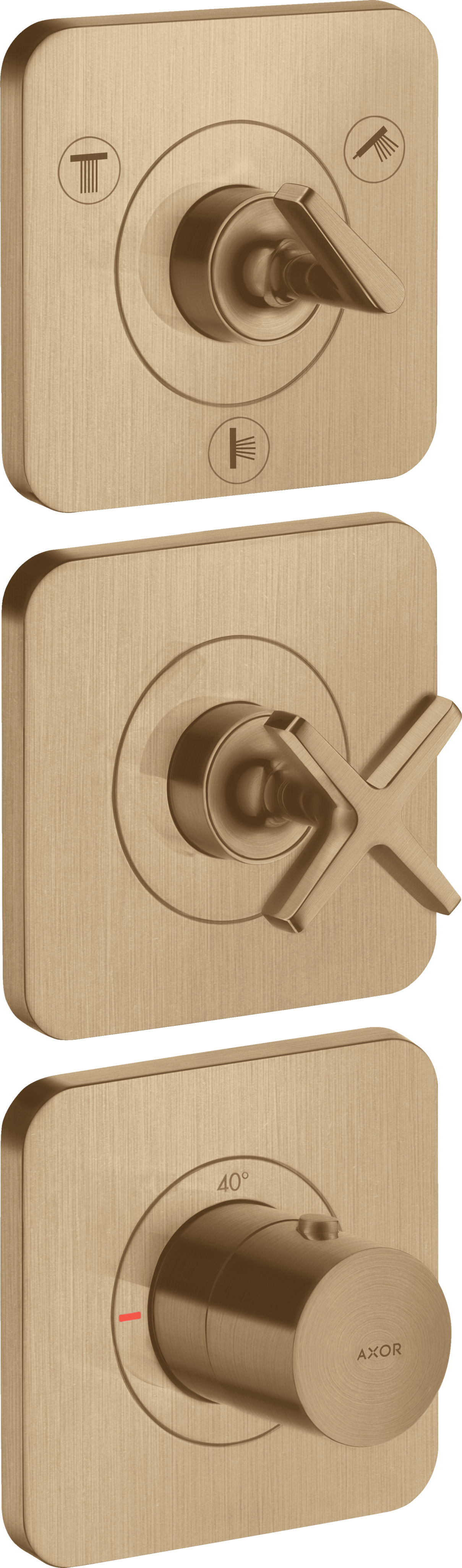 暗装三功能恒温模块380/120，带装饰盖