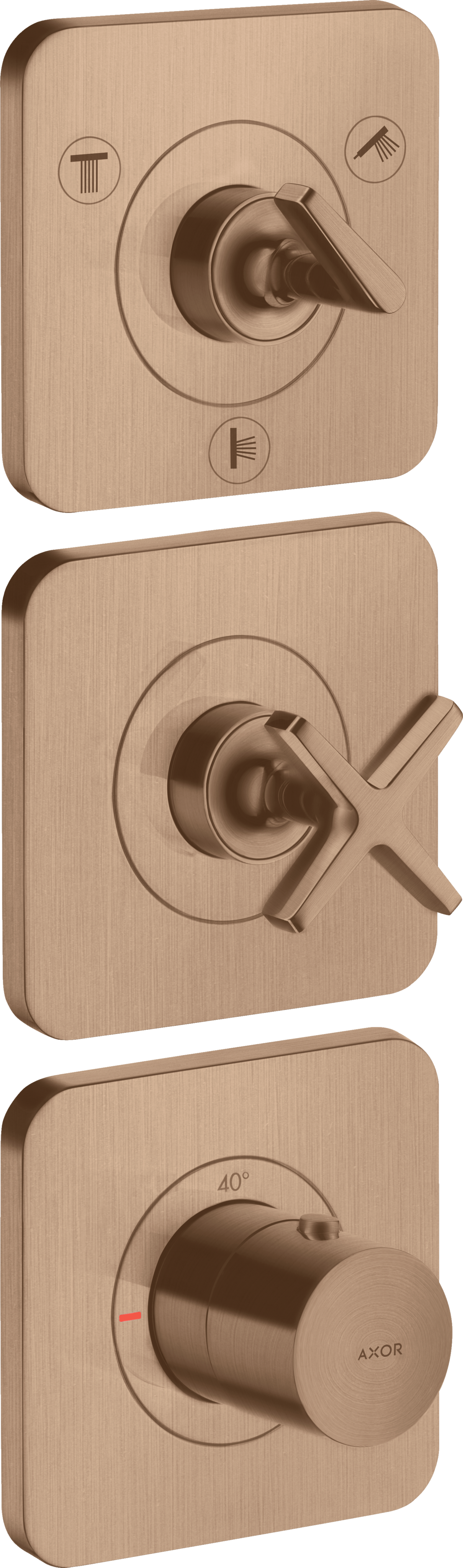 暗装三功能恒温模块380/120，带装饰盖