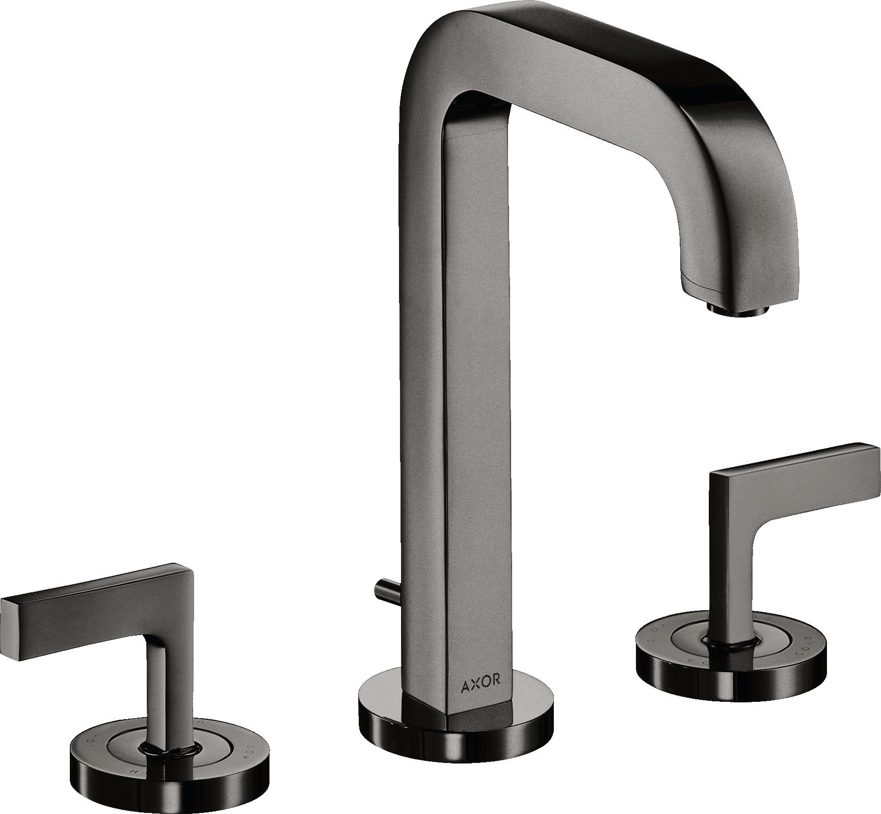 三孔面盆龙头170，一字把手，出水嘴140mm，带装饰盖和提拉落水套件