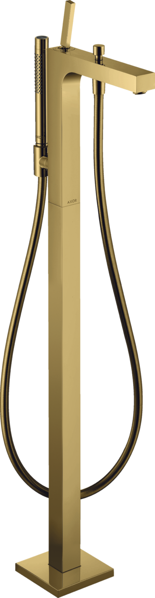 落地式单把手浴缸龙头，带摇杆把手