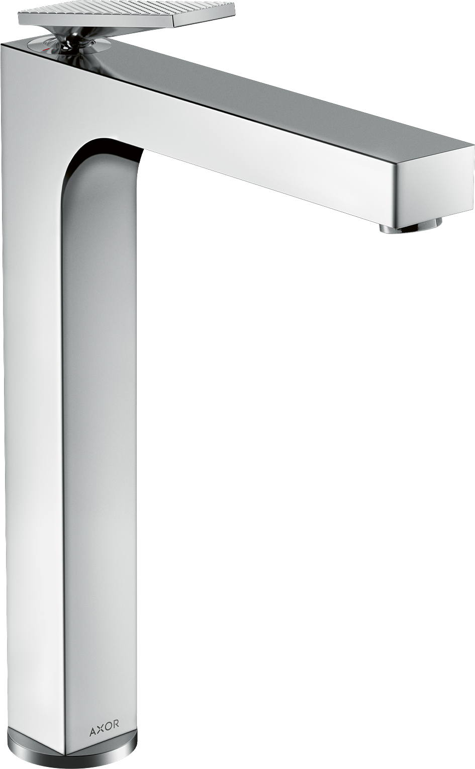 单把面盆龙头280，带一字把手和长流水型落水套件 菱形切割版本