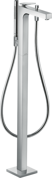 独立式单把手浴缸龙头，带一字把手 菱形切割版本