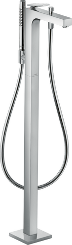 独立式单把手浴缸龙头，带一字把手 菱形切割版本