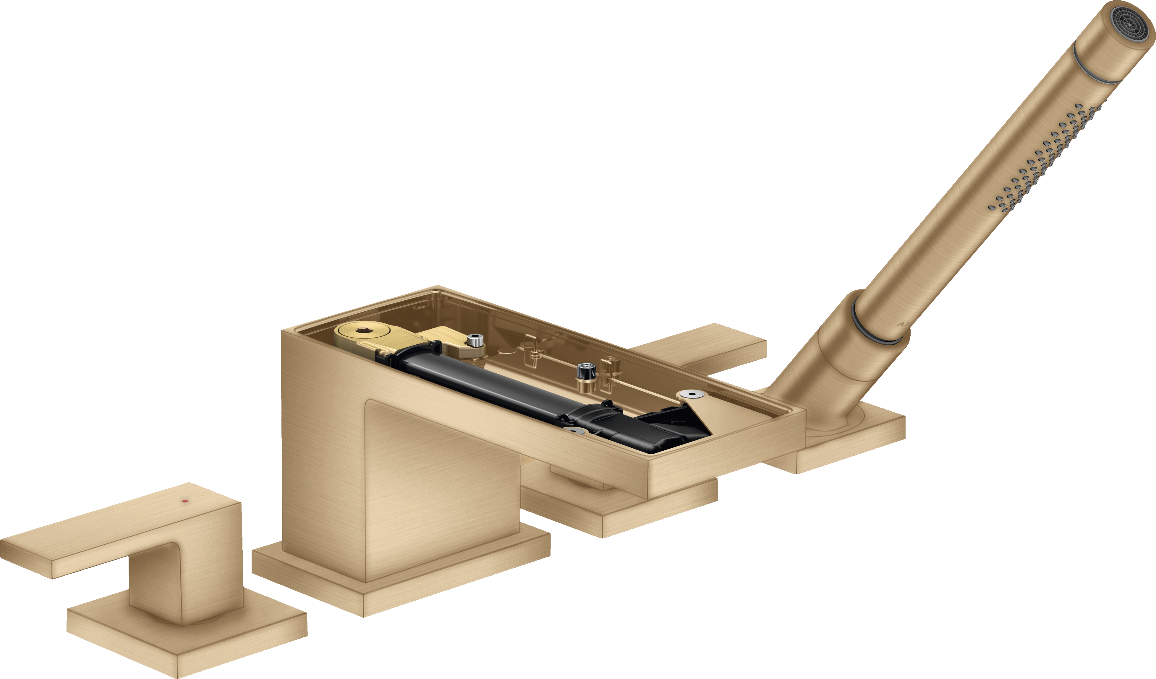 四孔翻边安装浴缸龙头，不带饰板