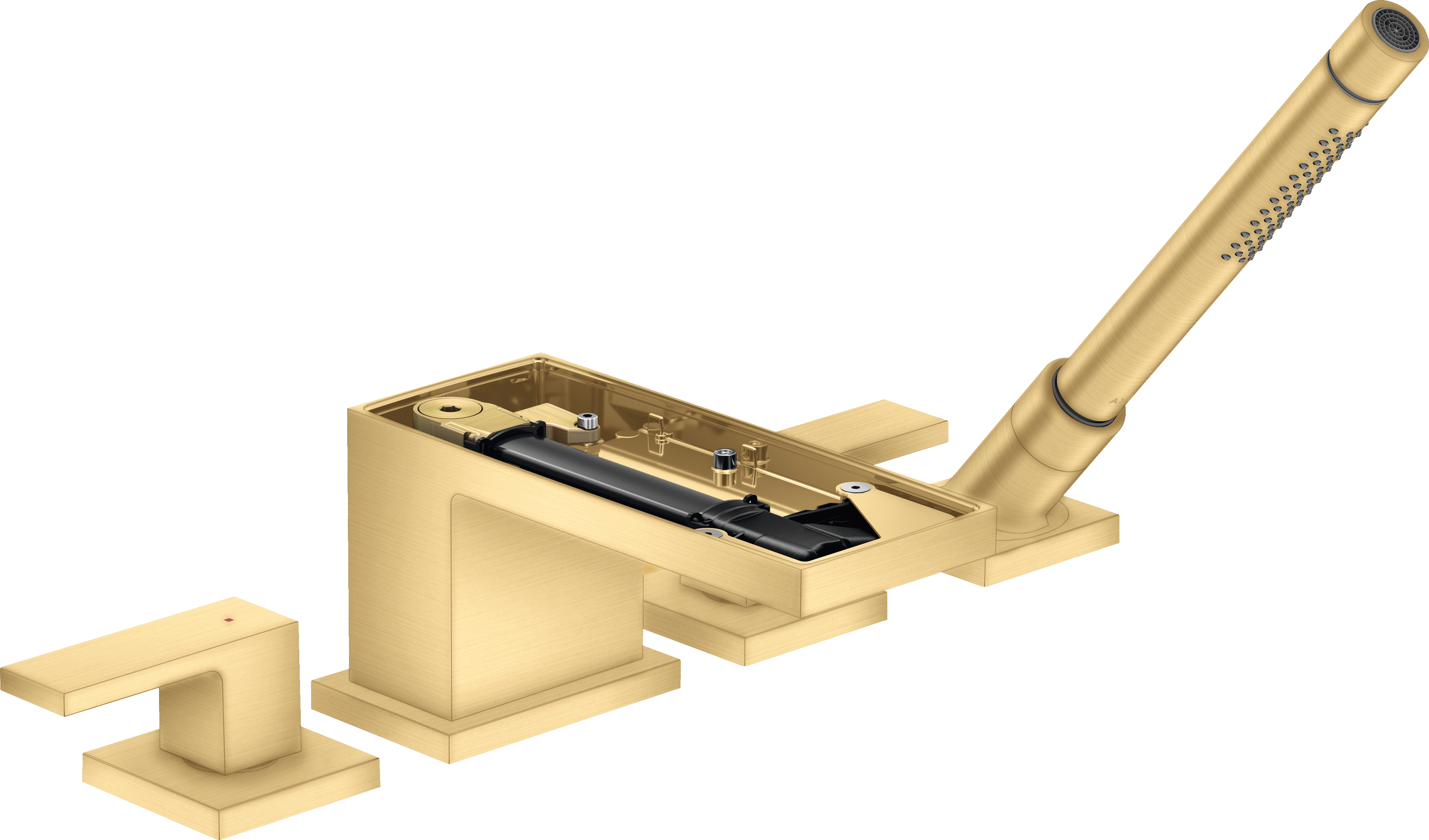 四孔翻边安装浴缸龙头，不带饰板