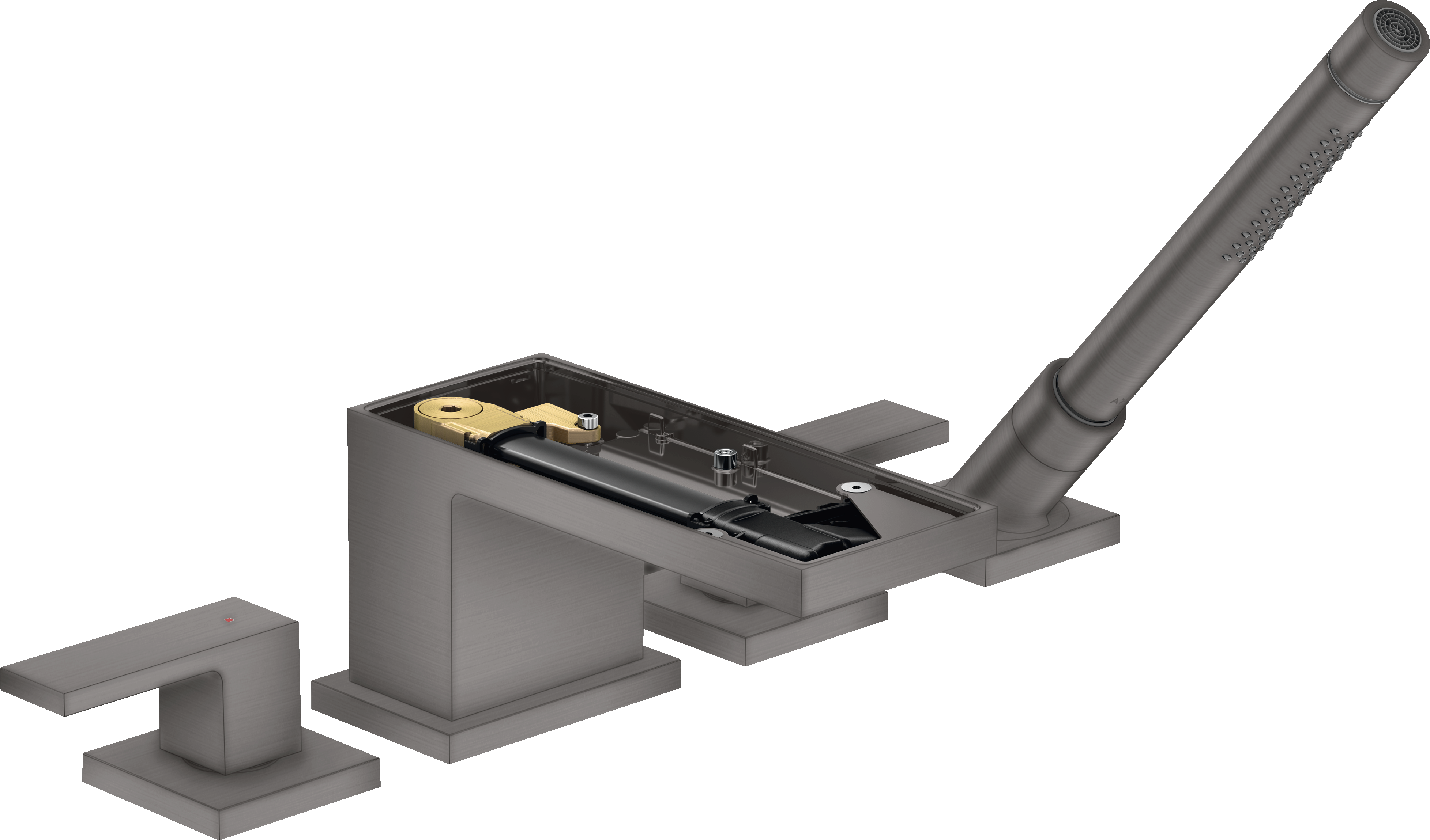 四孔翻边安装浴缸龙头，不带饰板