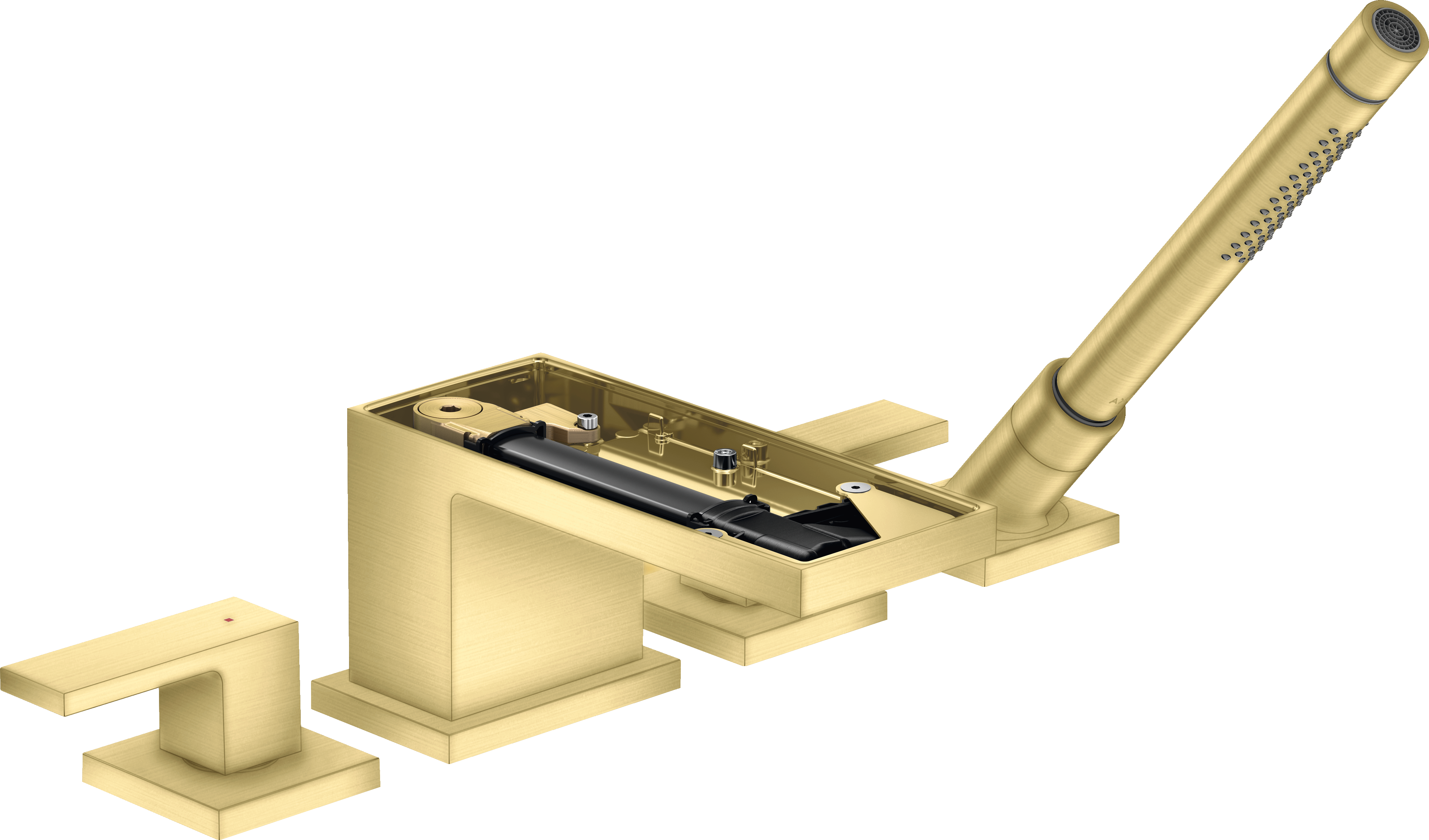 四孔翻边安装浴缸龙头，不带饰板