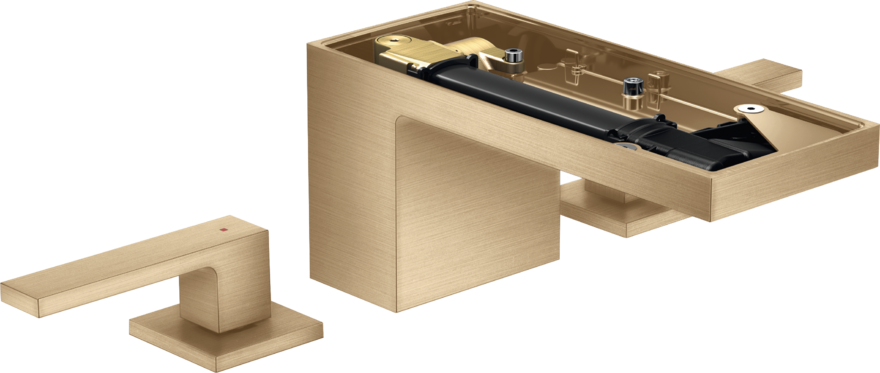 三孔面盆龙头70，带按压落水套件，不带饰板