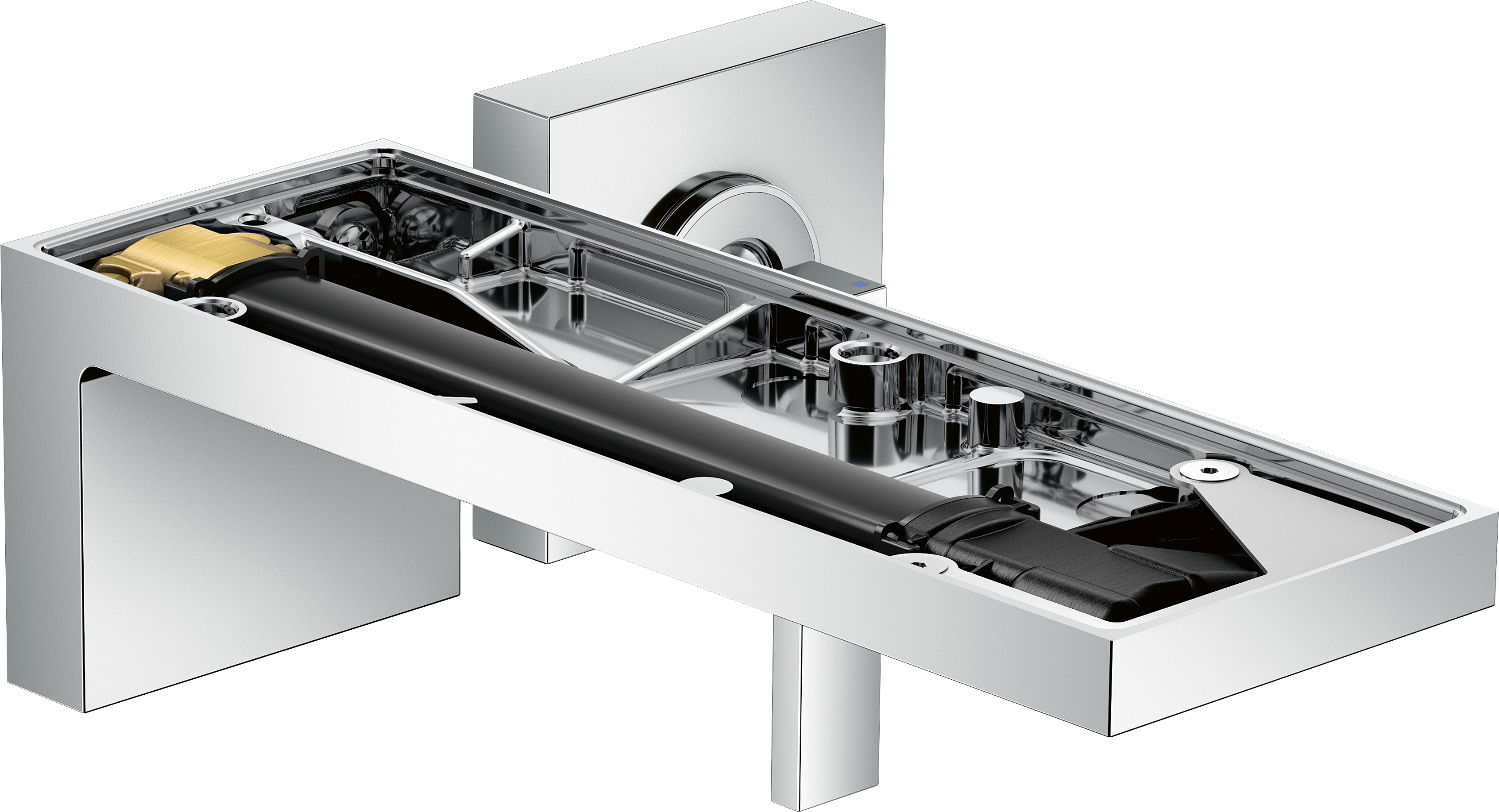 暗装墙出水单把手面盆龙头，出水嘴221mm，不带饰板