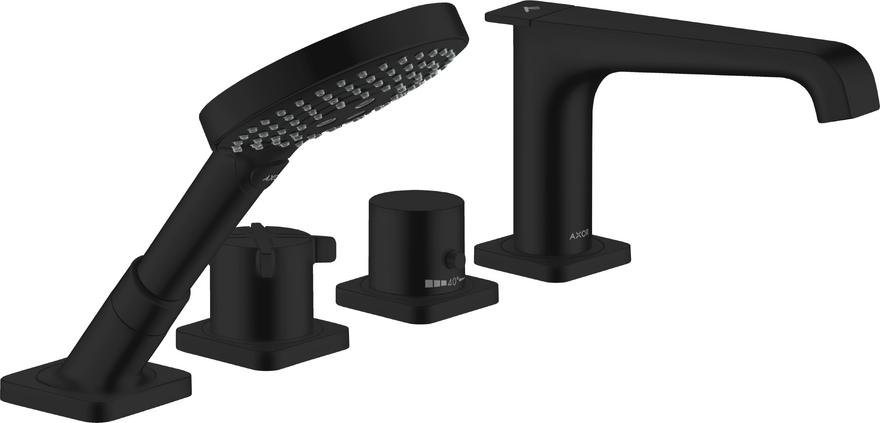 四孔翻边安装恒温浴缸龙头