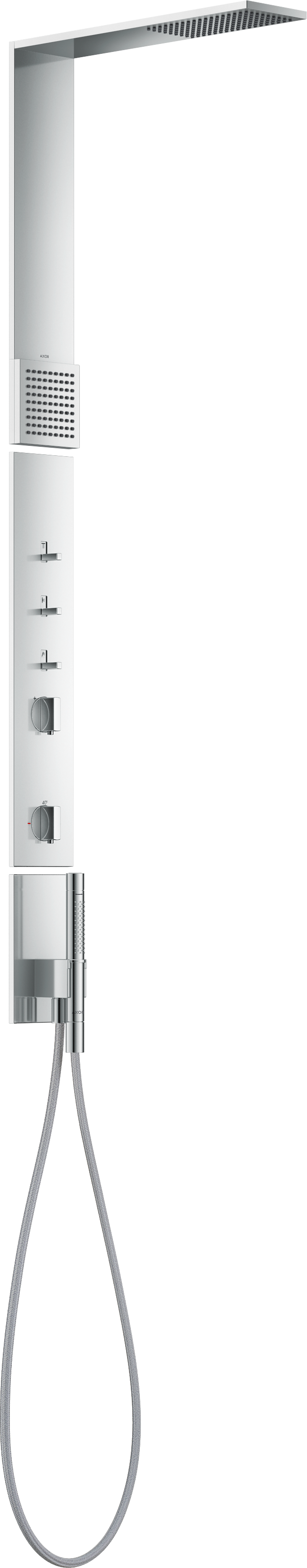 淋浴板，带恒温淋浴龙头，头顶花洒110/220 单速和肩部花洒