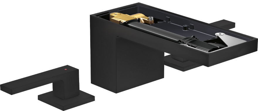 三孔面盆龙头70，带按压落水套件，不带饰板