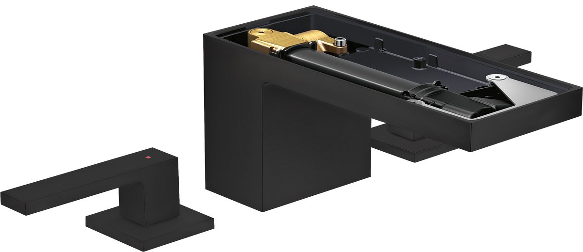 三孔面盆龙头70，带按压落水套件，不带饰板