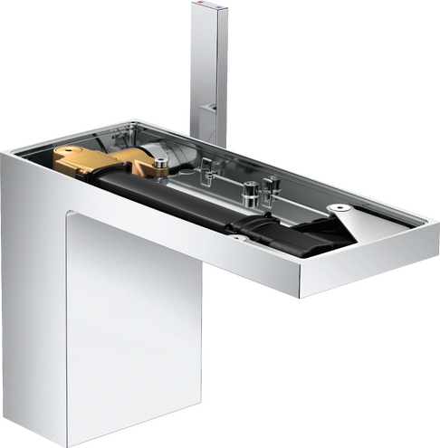 单把手面盆龙头110带按压落水(不带饰板）