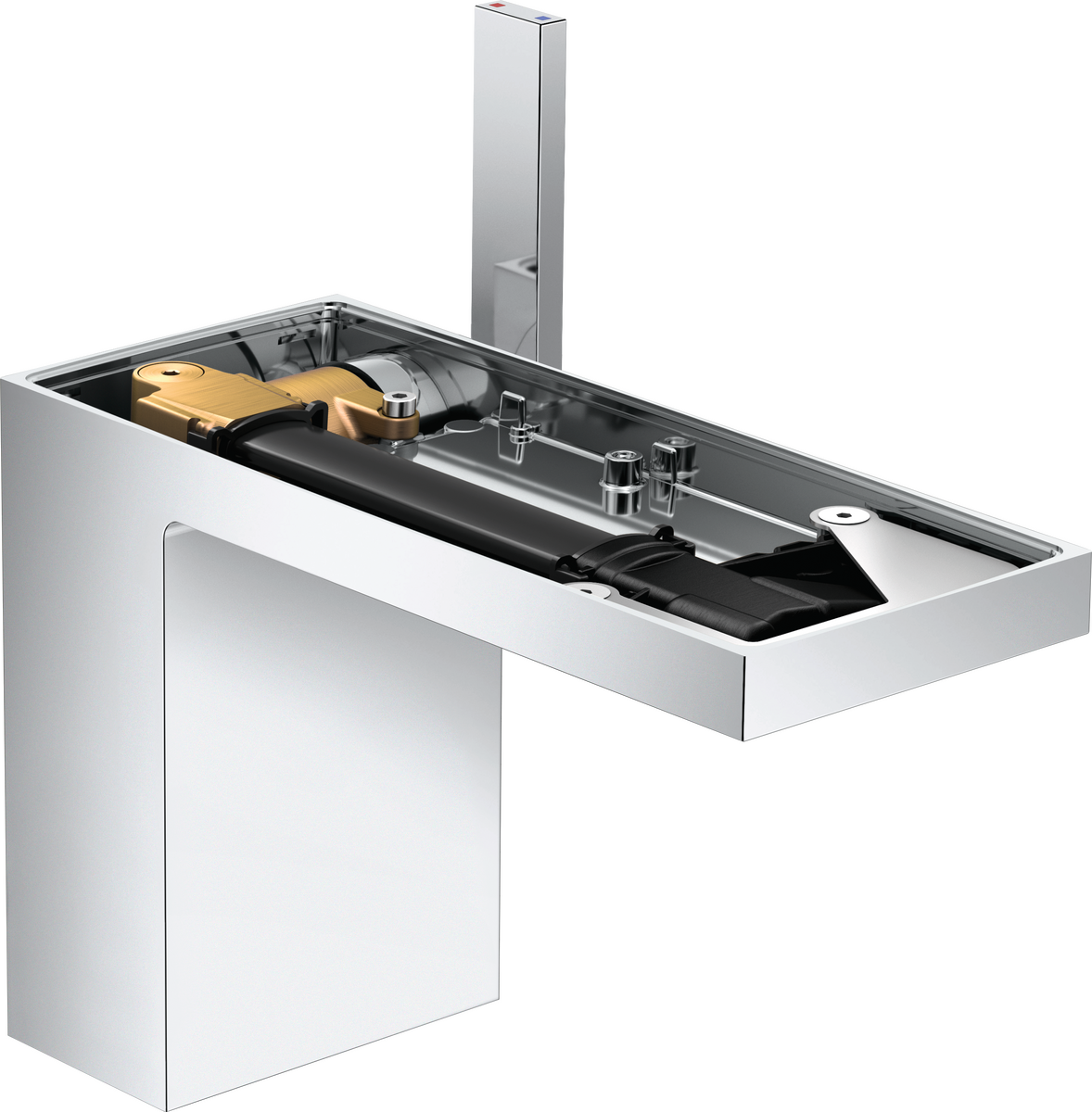 单把手面盆龙头110带按压落水(不带饰板）