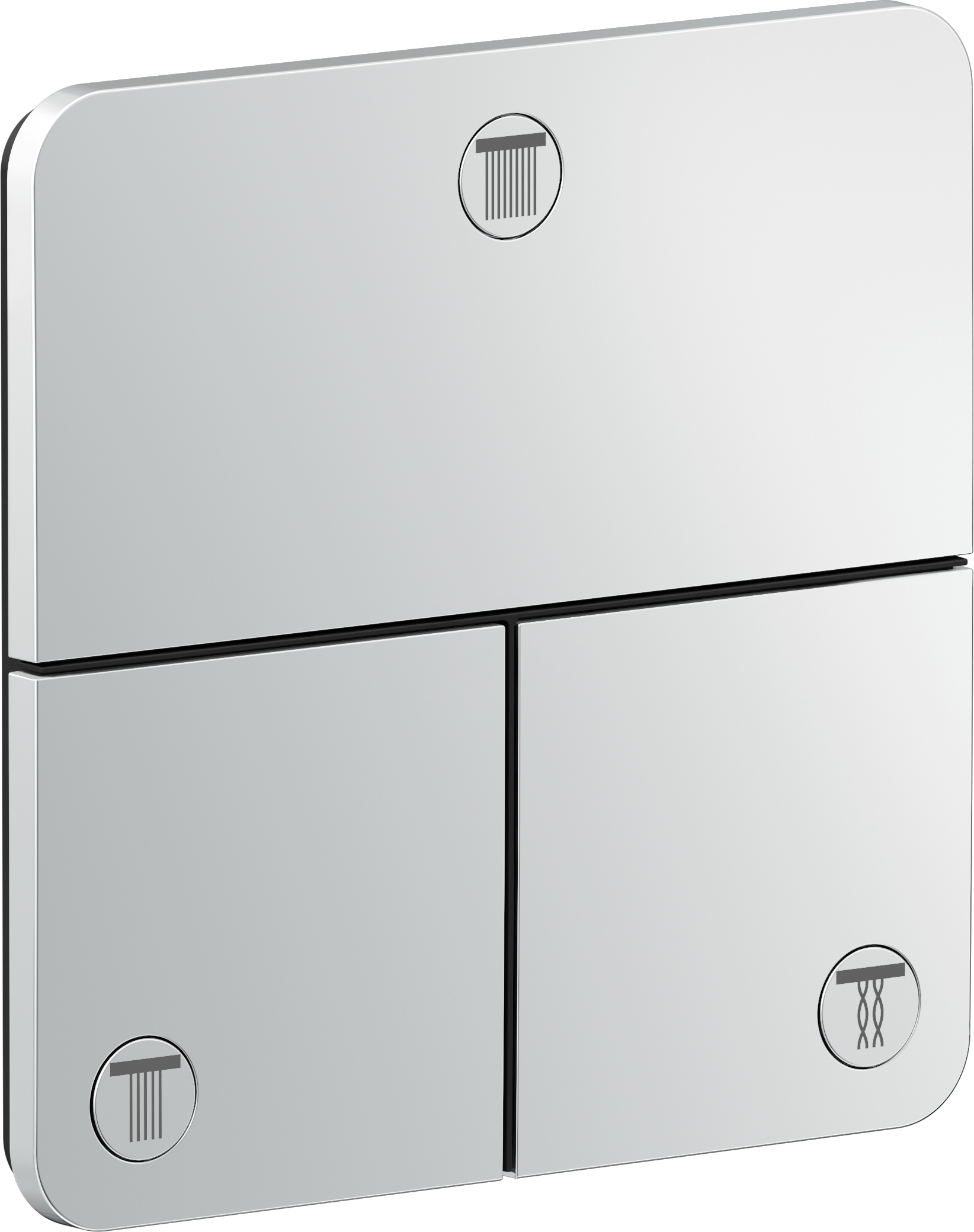 暗装三功能开关，柔和方形