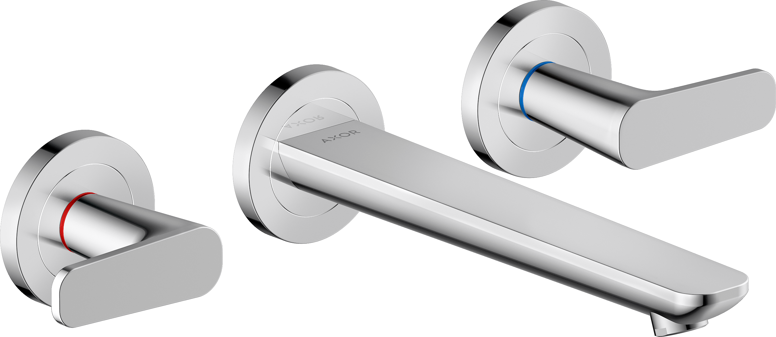 暗装墙出水三孔面盆龙头，带出水嘴195mm