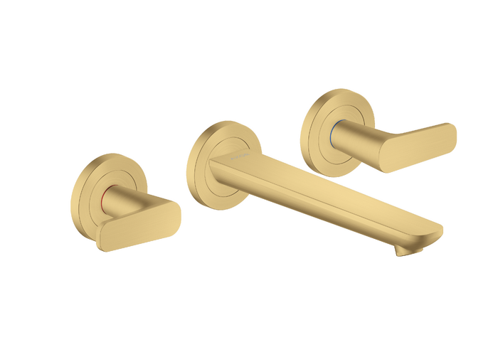 暗装墙出水三孔面盆龙头，带出水嘴195mm