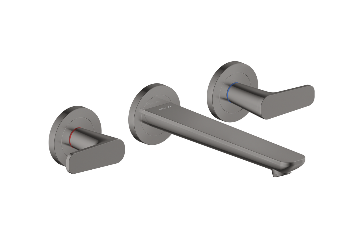 暗装墙出水三孔面盆龙头，带出水嘴195mm