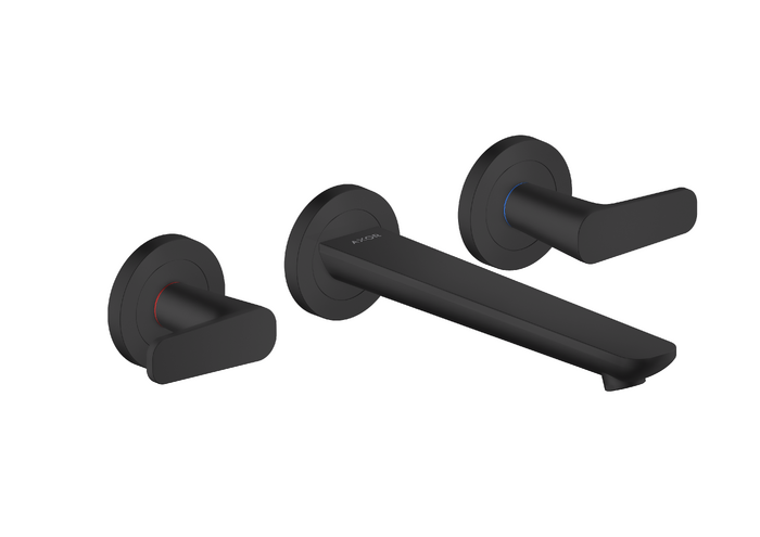 暗装墙出水三孔面盆龙头，带出水嘴195mm