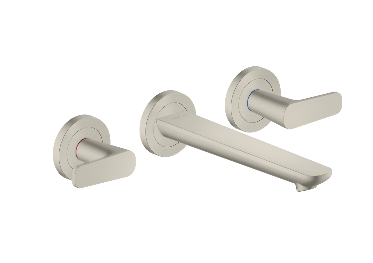 暗装墙出水三孔面盆龙头，带出水嘴195mm