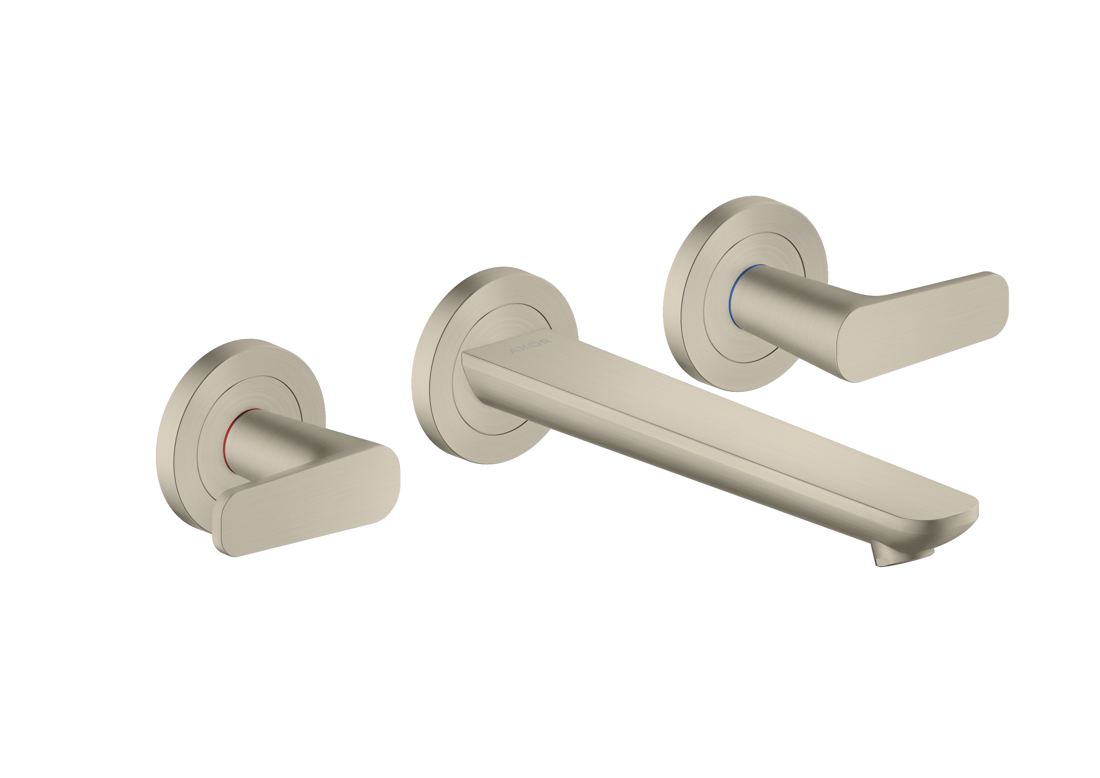 暗装墙出水三孔面盆龙头，带出水嘴195mm