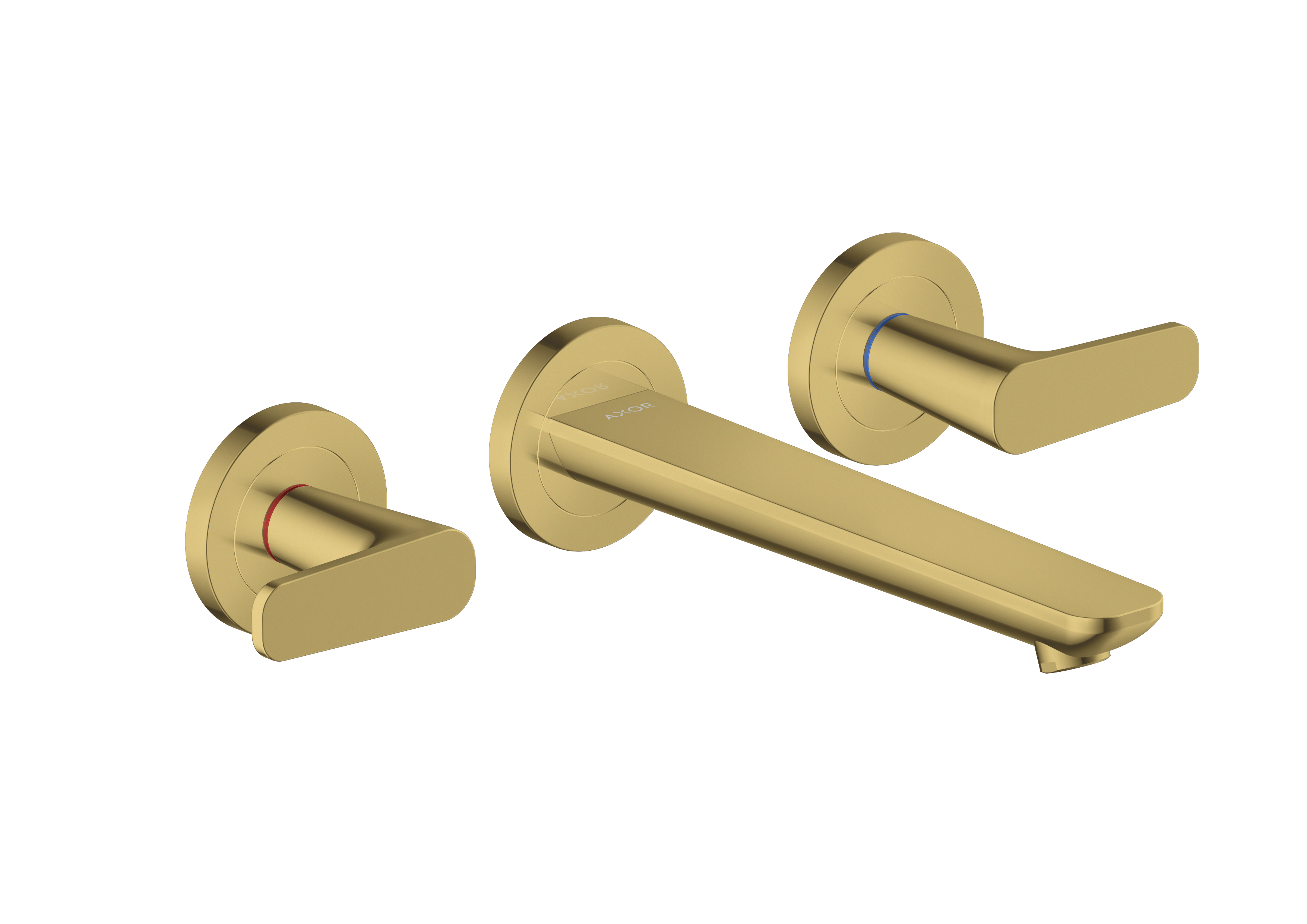 暗装墙出水三孔面盆龙头，带出水嘴195mm