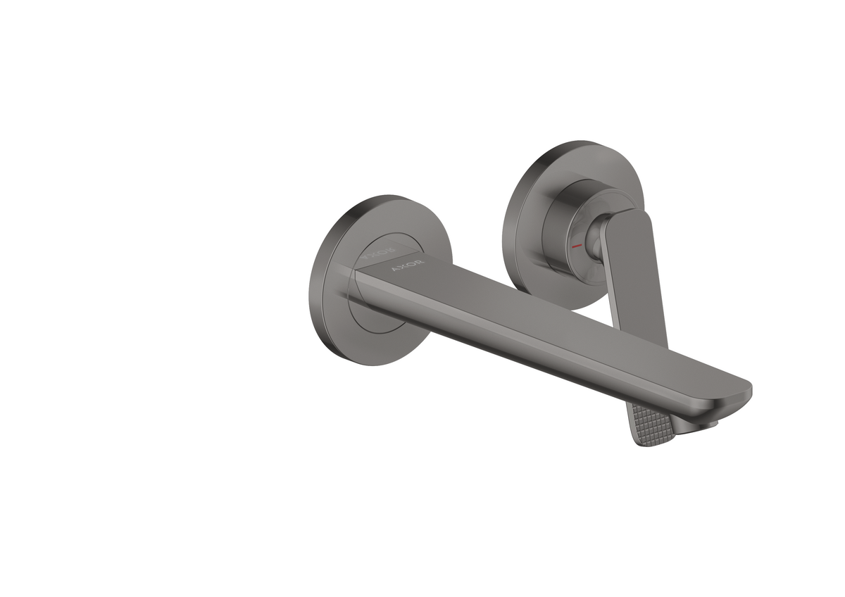 暗装墙出水两孔面盆龙头，带出水嘴195mm和立方体切割设计把手