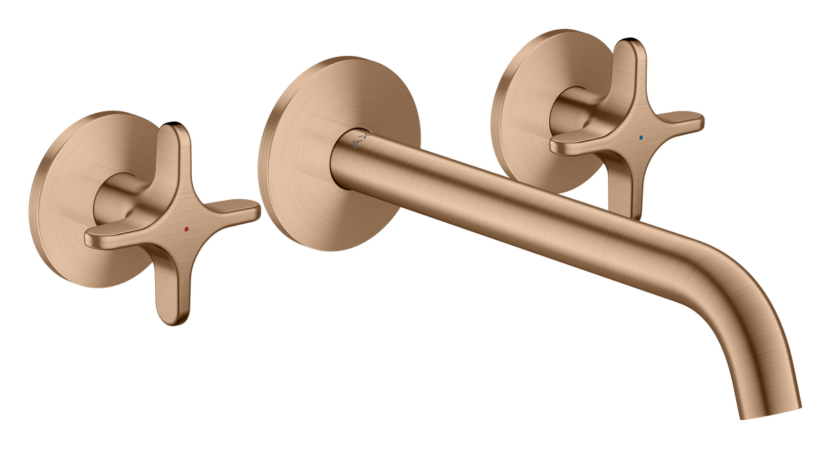 暗装3孔面盆龙头带出水嘴220mm和十字把手