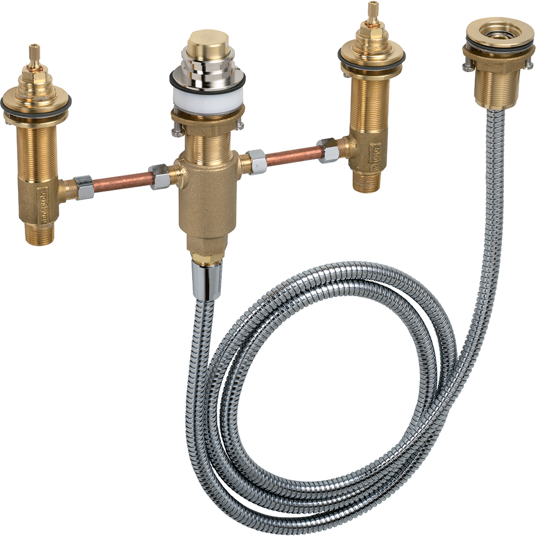 暗装预埋件，四孔翻边安装浴缸龙头