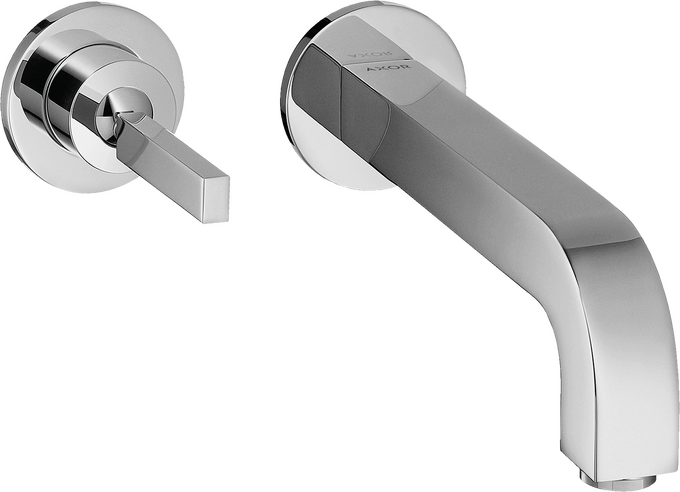 暗装单把手面盆龙头，出水嘴220mm，带摇杆把手和装饰盖