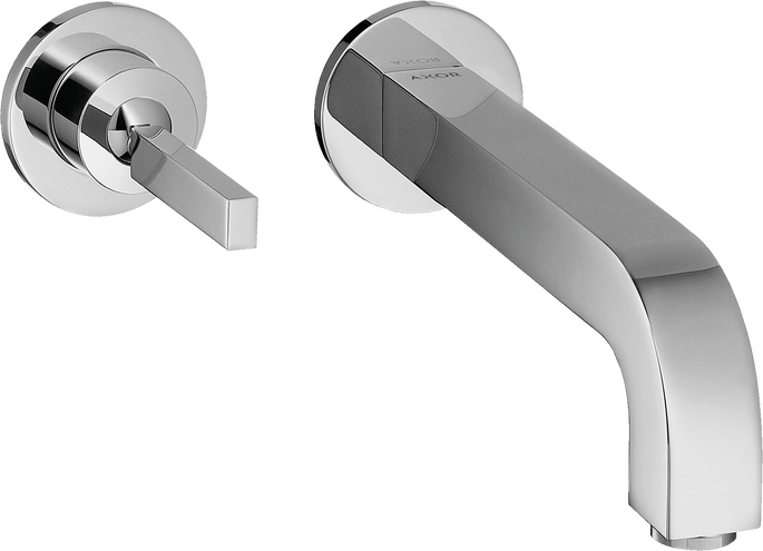 暗装单把手面盆龙头，出水嘴220mm，带摇杆把手和装饰盖