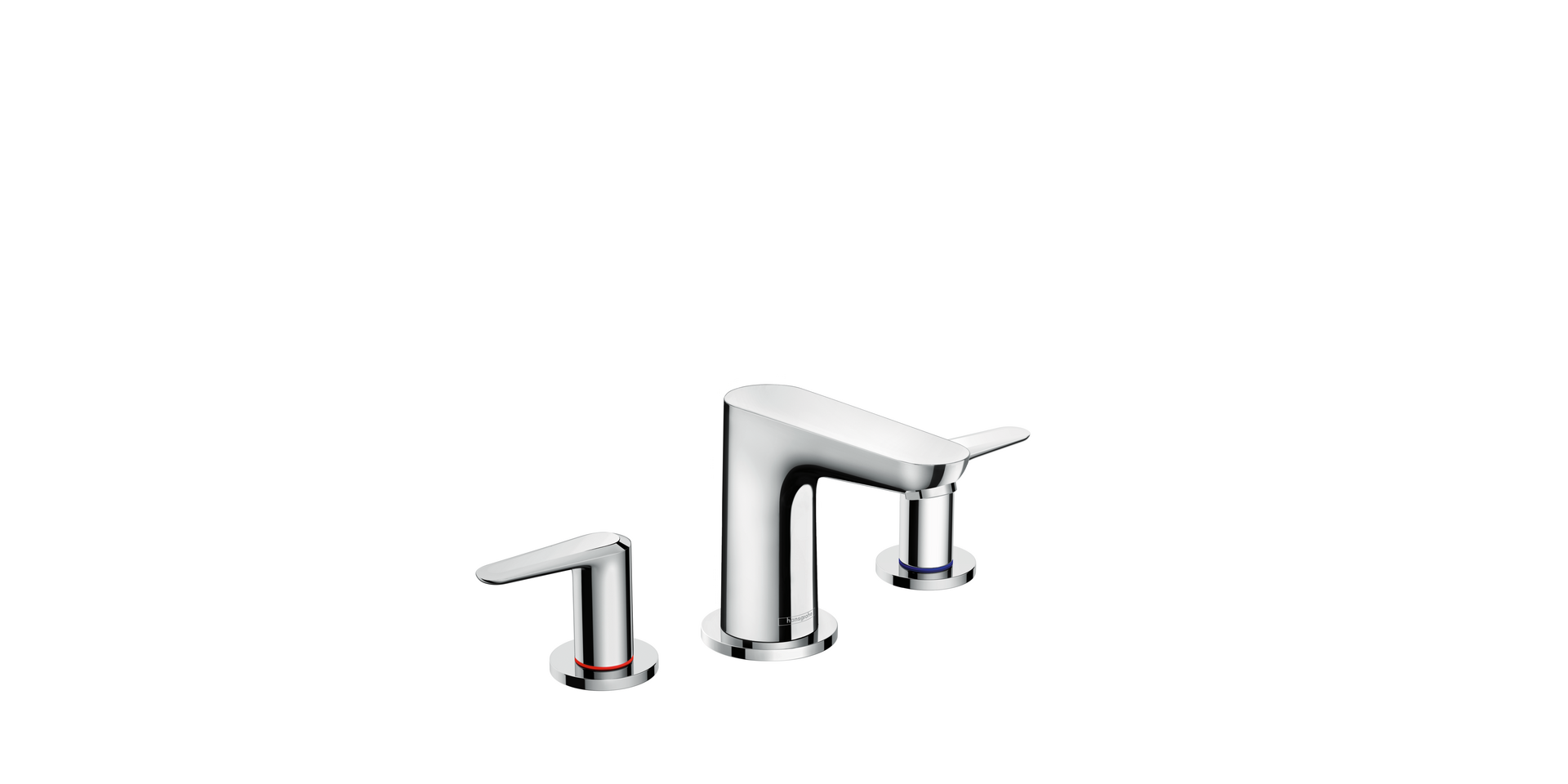 三孔面盆龙头100，带提拉落水套件