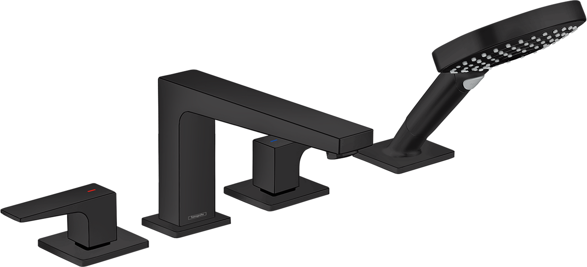 四孔翻边安装浴缸龙头，带一字把手
