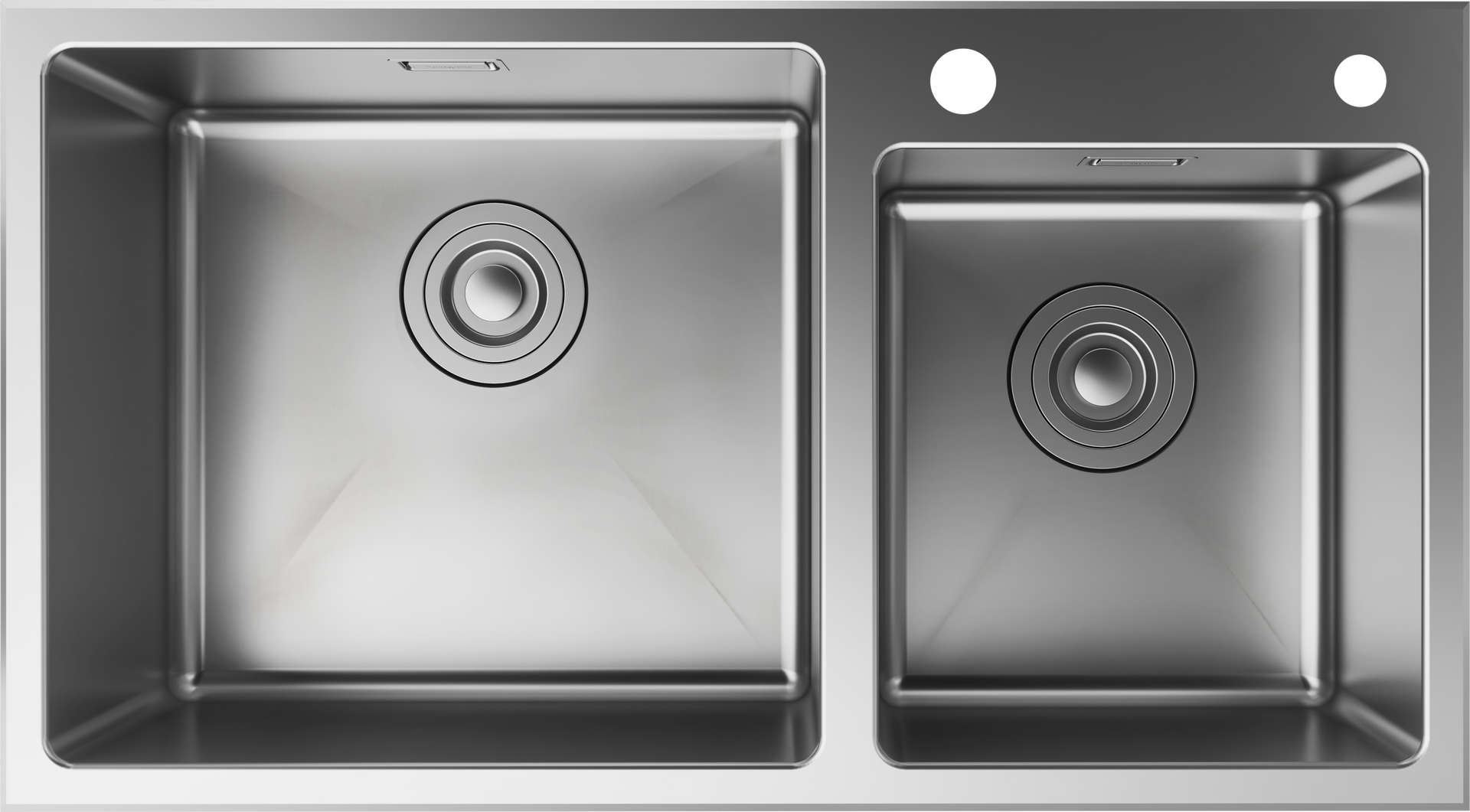 S432-F730台上盆410/290，两孔，带手动下水套件