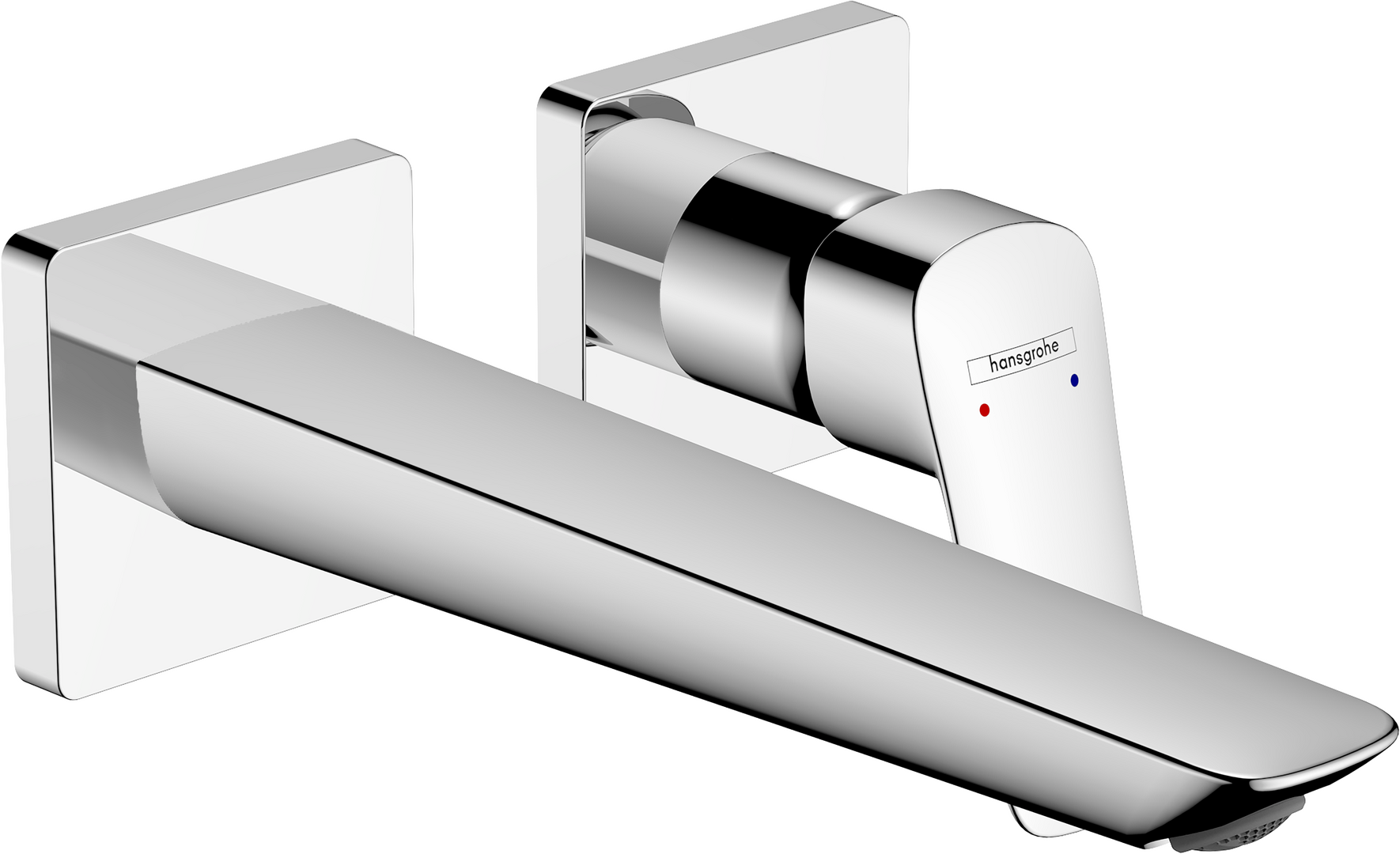暗装墙出水单把手面盆龙头，出水嘴206mm，带按压落水套件