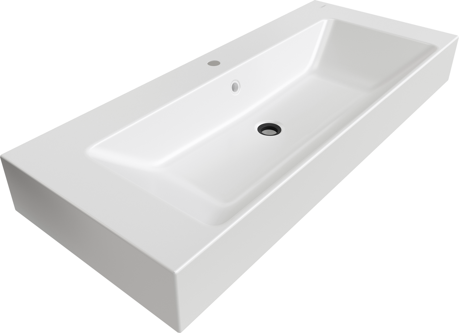 一体盆1200 x 500 mm，带龙头安装孔和落水