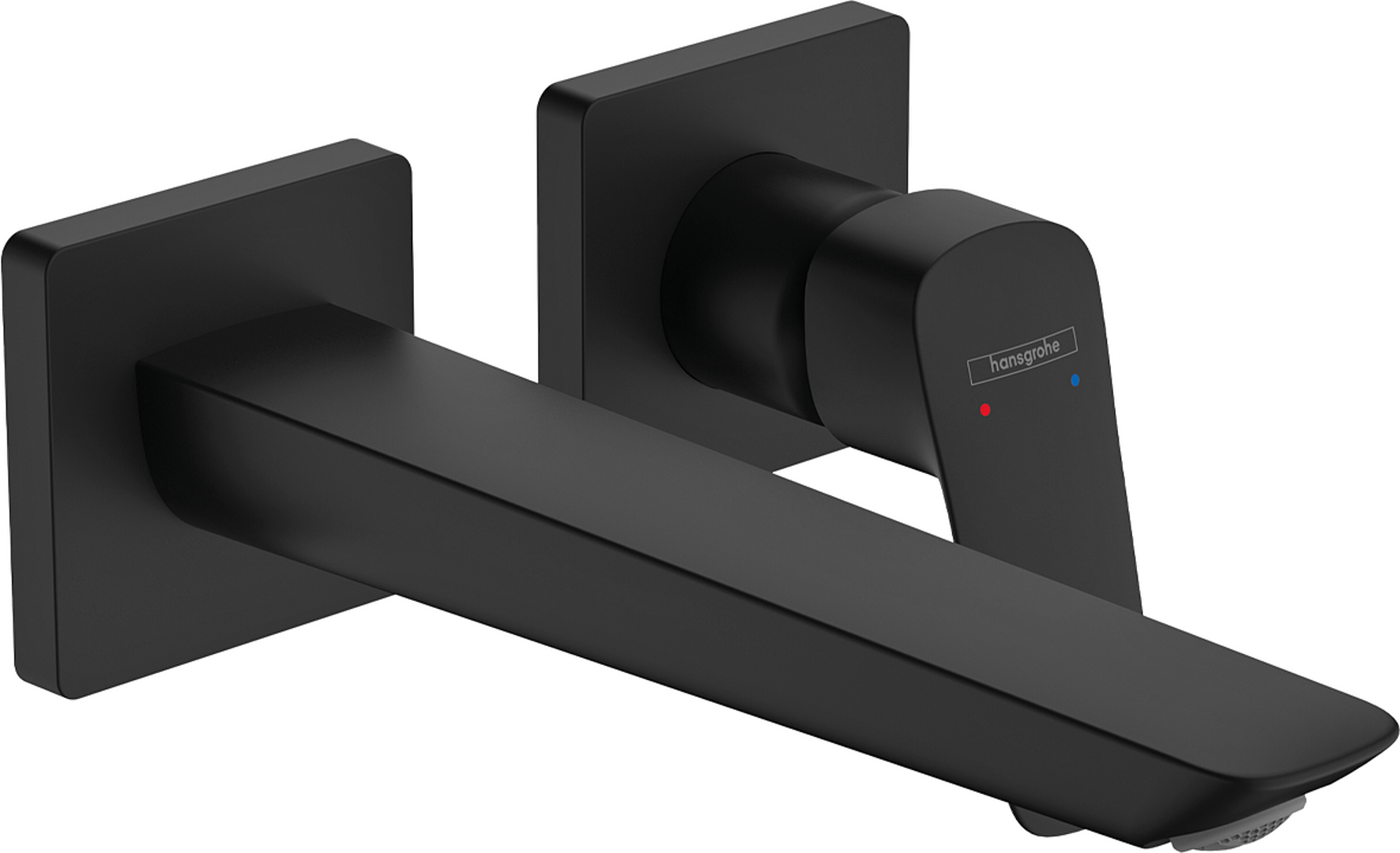 暗装墙出水单把手面盆龙头，出水嘴206mm，带按压落水套件