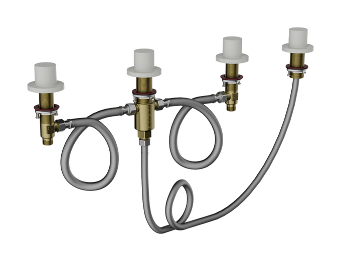 暗装预埋件 用于四孔翻边安装浴缸龙头